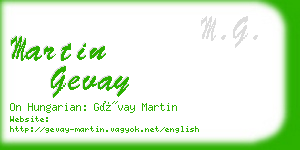 martin gevay business card